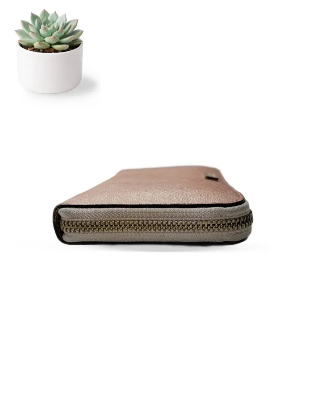 Kate Spade New York Neda Laurel Way Metallic Rose Gold Zip Around Wallet - Picture 7 of 8